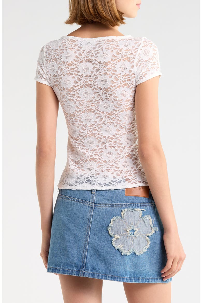 Lucky You Graphic Lace Top, Alternate, color, WHITE