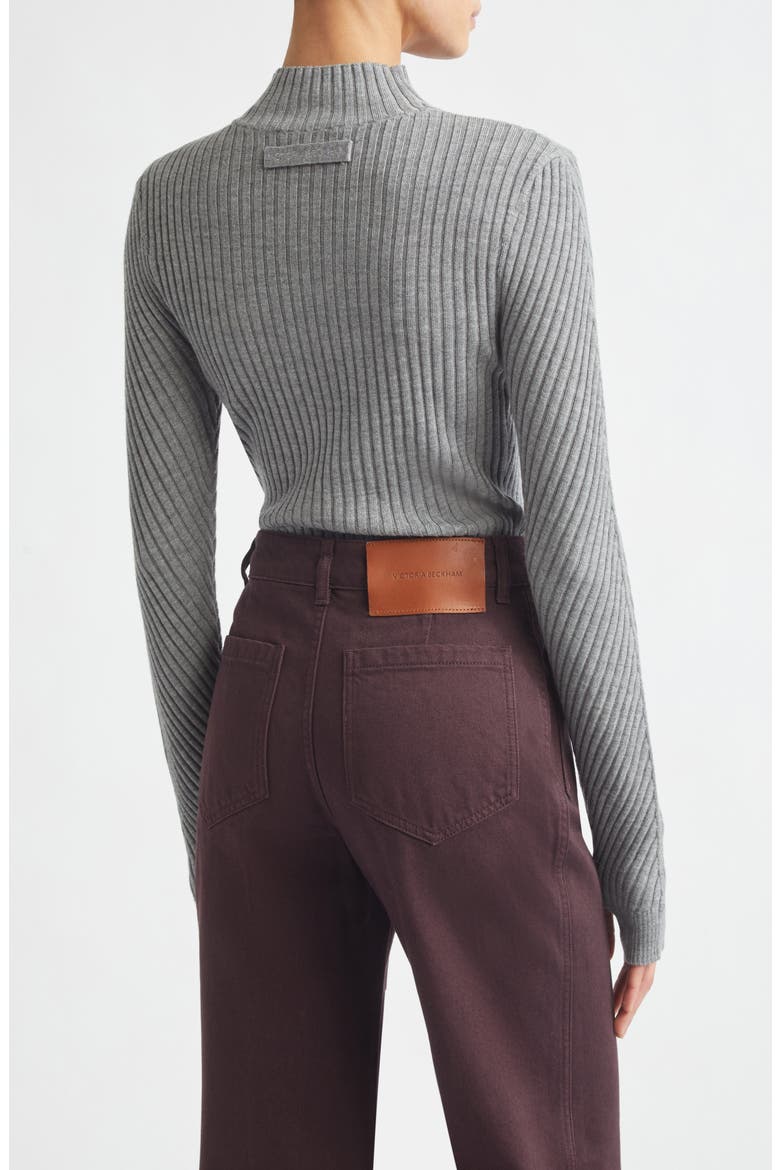 Merino Wool Rib Sweater, Alternate, color, GREY MARL