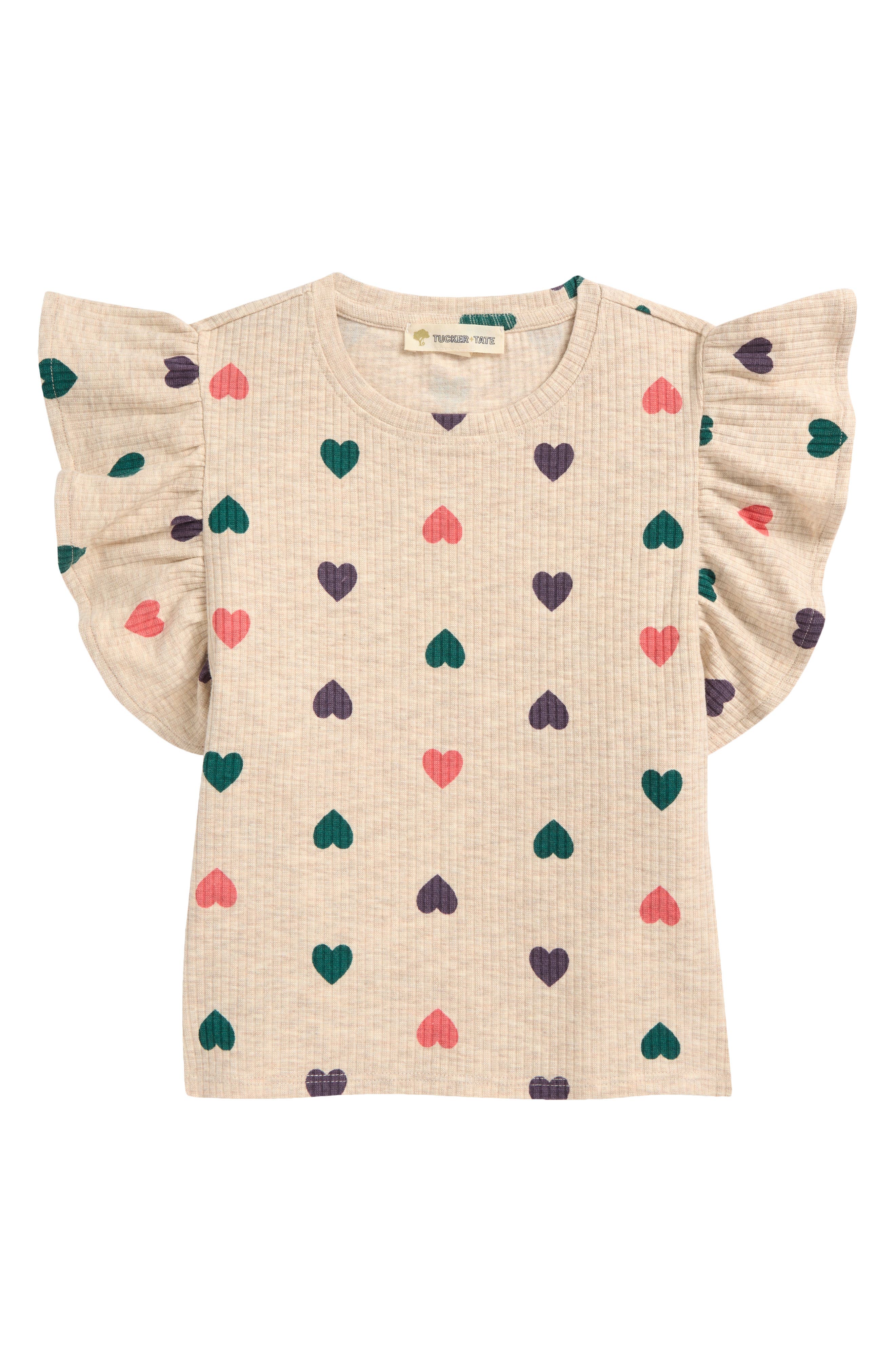 Tucker + Tate Kids' Print Flutter Sleeve Rib T-Shirt (Women ...