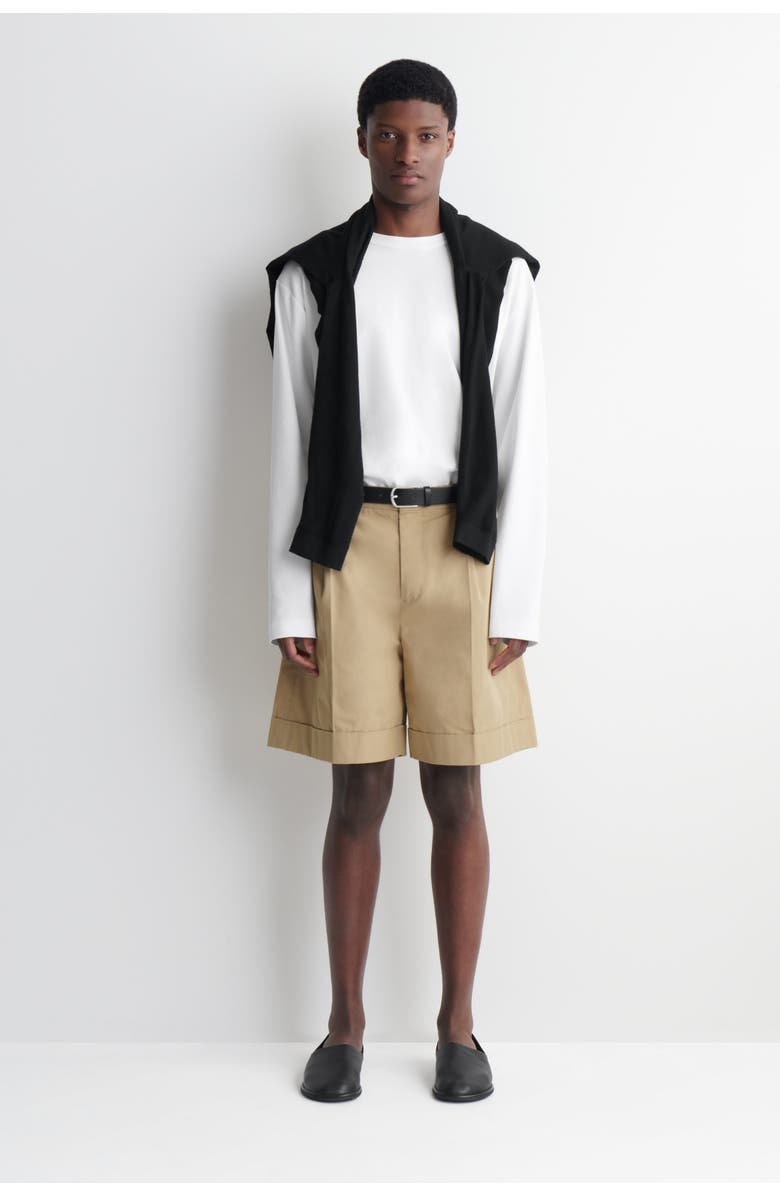 COS Cotton-twill Chino Shorts, Main, color, Beige
