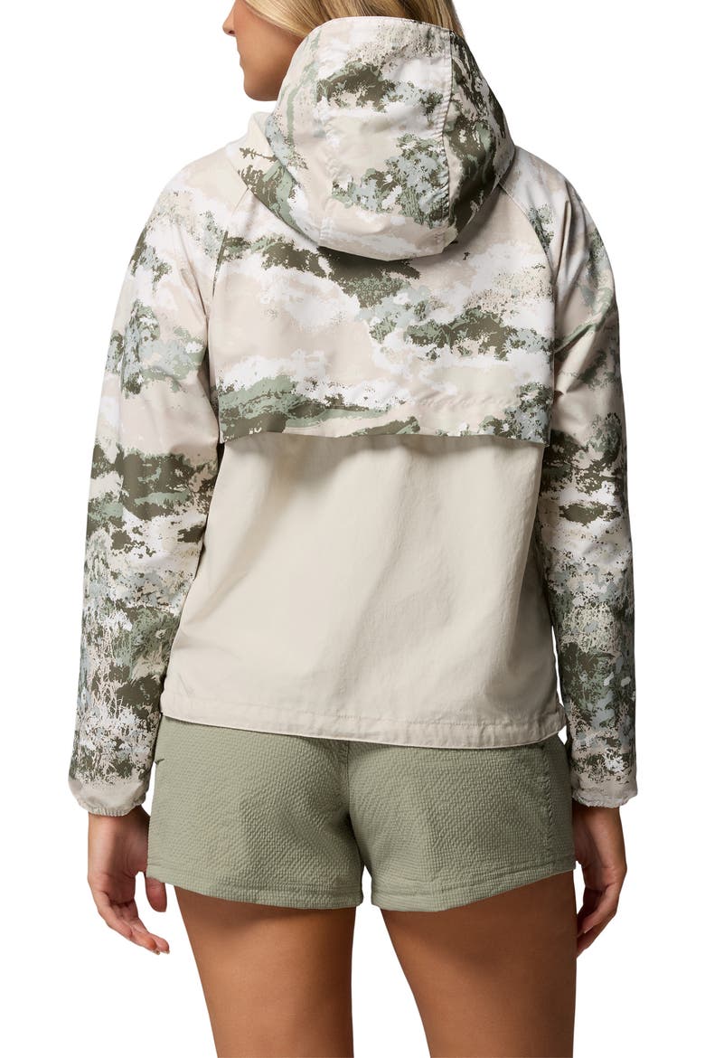 Spire Valley Print Water Repellent Windbreaker, Alternate, color, SAFARI FIELDAZE PRINT/ STONE