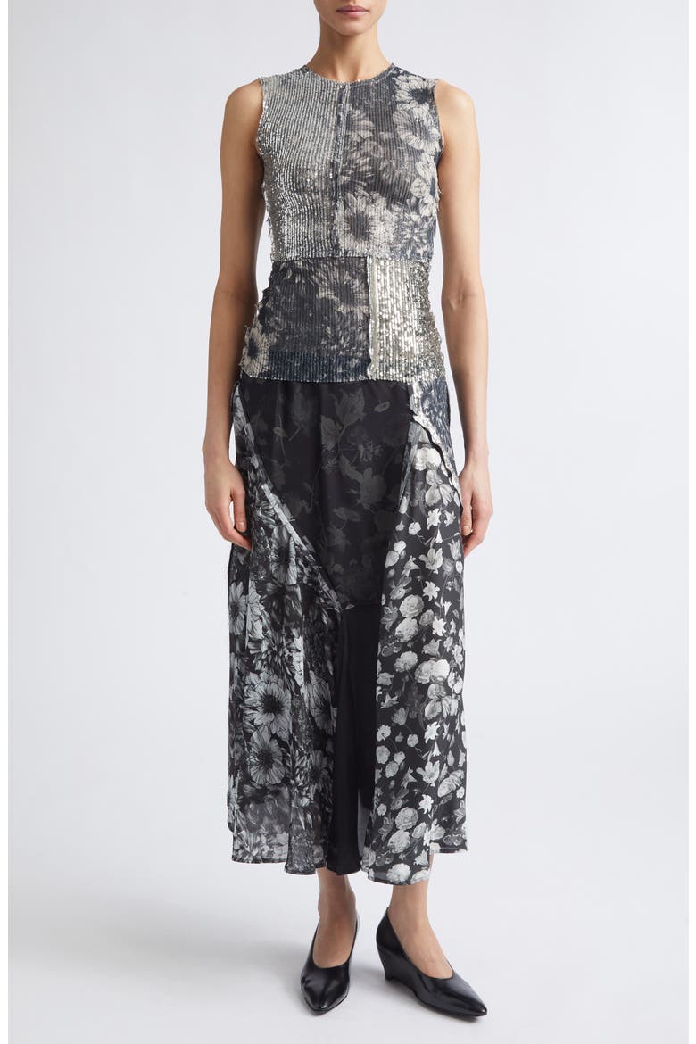 Sequin Floral Print Sleeveless Top, Alternate, color, MULTICOLOR VARIANT