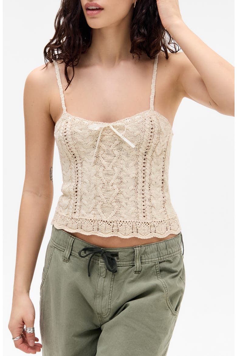 Cable Stitch Camisole, Main, color, CREME