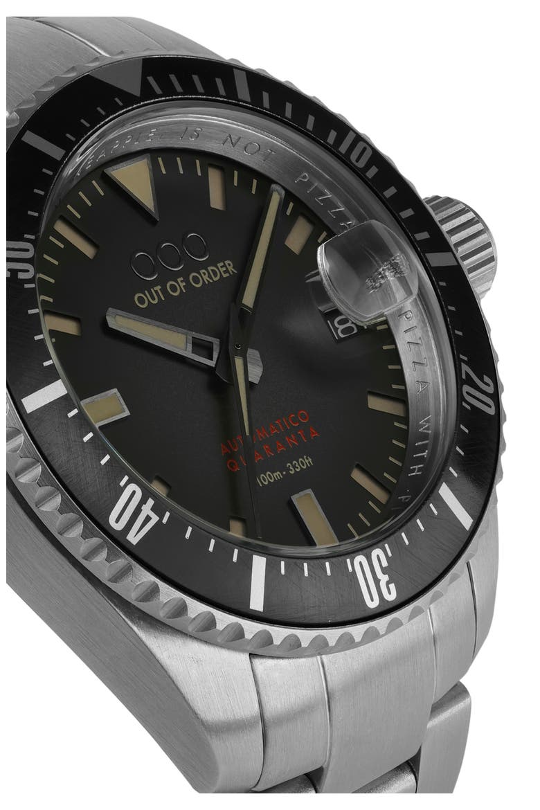 Automatico Quaranta Bracelet Watch, 40mm, Alternate, color, BLACK