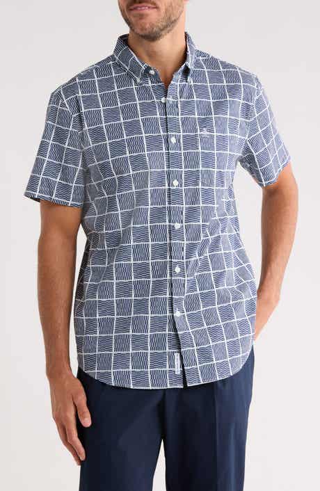 Original Penguin Tiles Print Stretch Cotton Button-Down Shirt