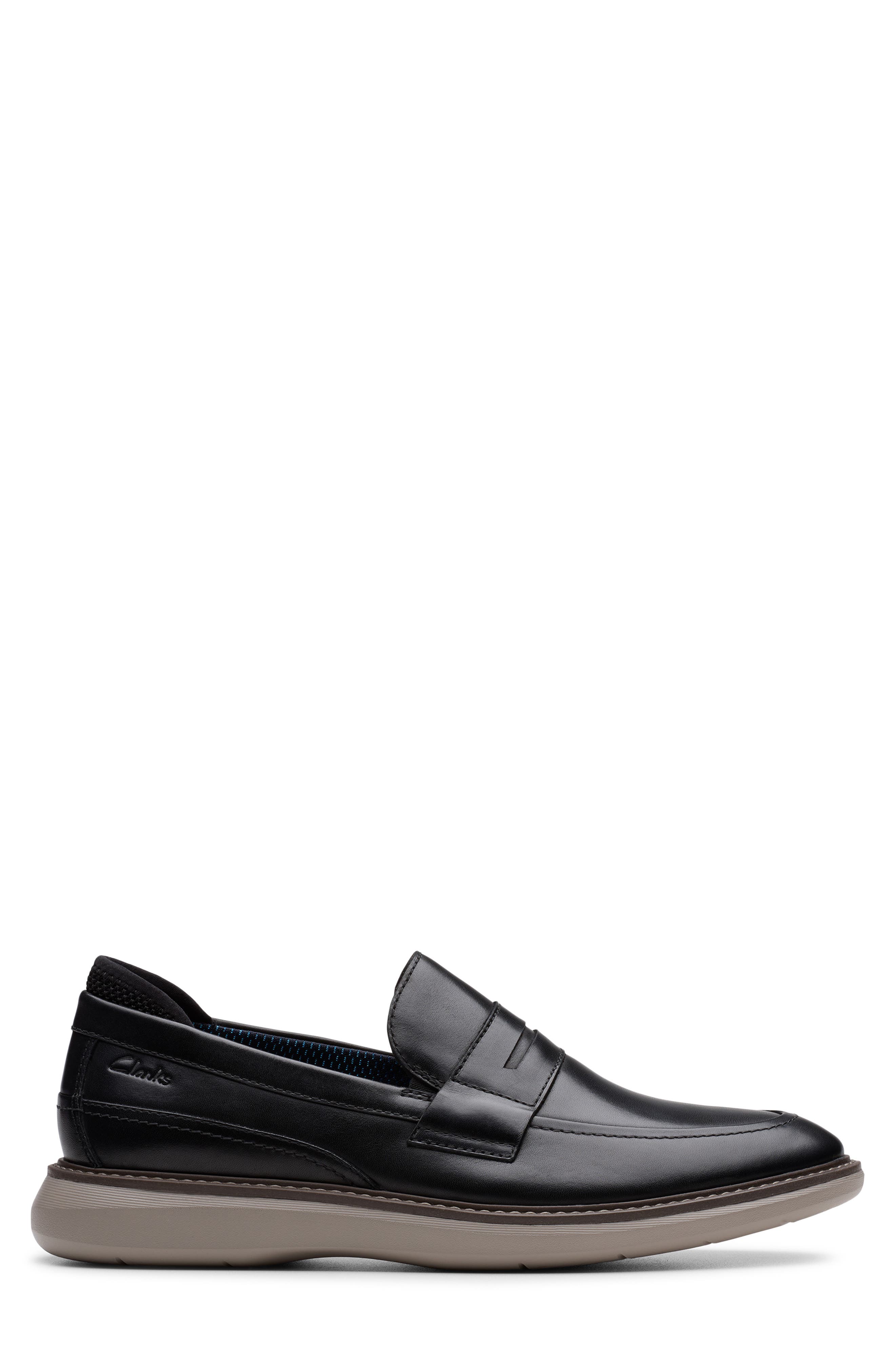Clarks<sup>®</sup> Brantin Loafer, Alternate, color, Black Leather