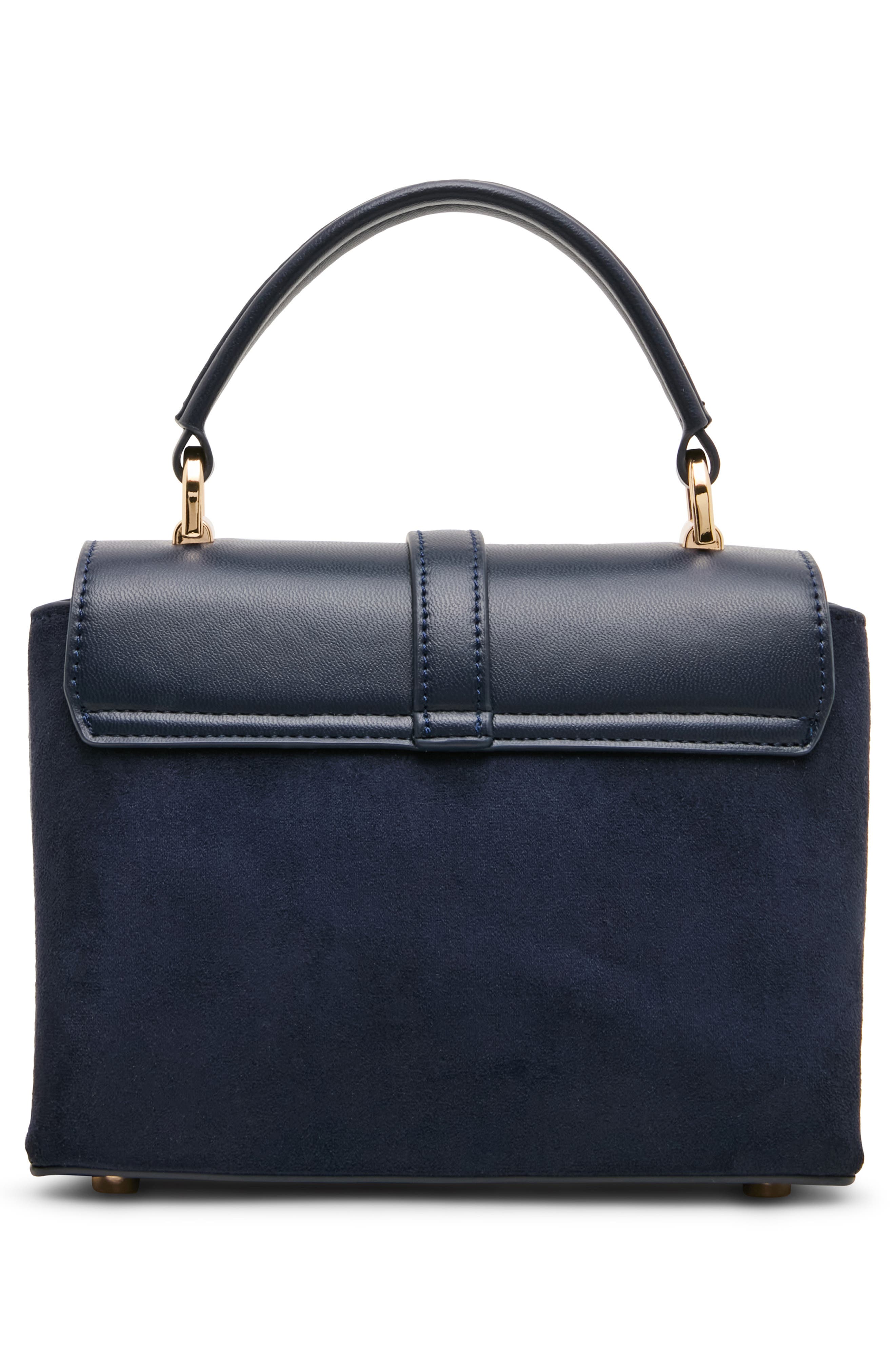 Small Top Handle Faux Leather Bag, Alternate, color, DISTANT MOUNTAIN