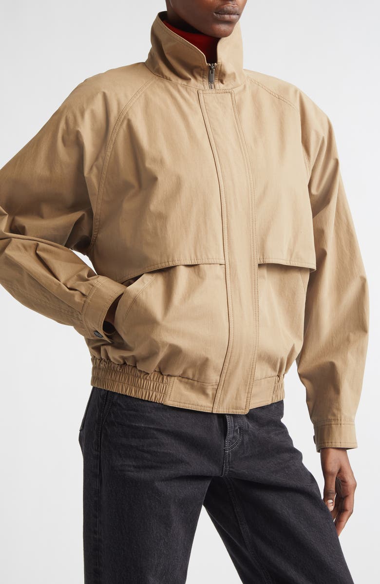 Saint Laurent Raglan Sleeve Cotton Canvas Jacket, Alternate, color, Beige/ Oleron