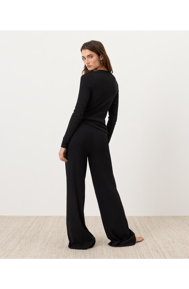 Pact Dream Rib Wide Leg Lounge Pant Made With Organic Cotton, Alternate, color, Black
