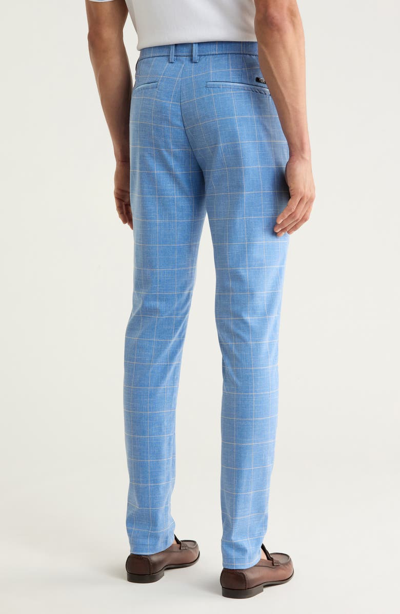 T.R. PREMIUM Plaid Straight Leg Trousers, Alternate, color, Light Blue