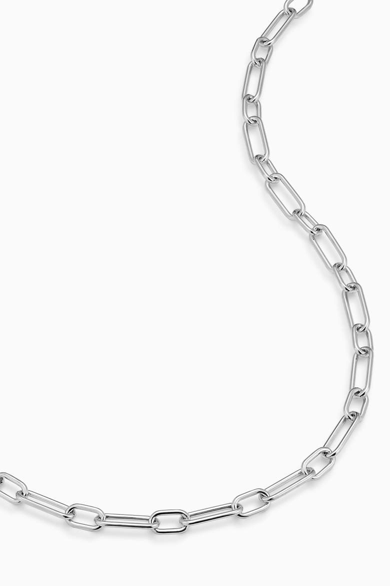Sterling Silver Rhythm Link Chain Necklace, Alternate, color, Silver