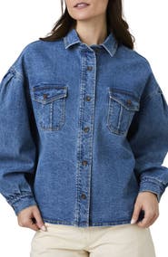 French Connection Penelope Puff Sleeve Denim Shirt Jacket