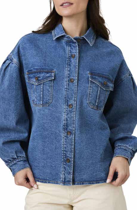 French Connection Penelope Puff Sleeve Denim Shirt Jacket