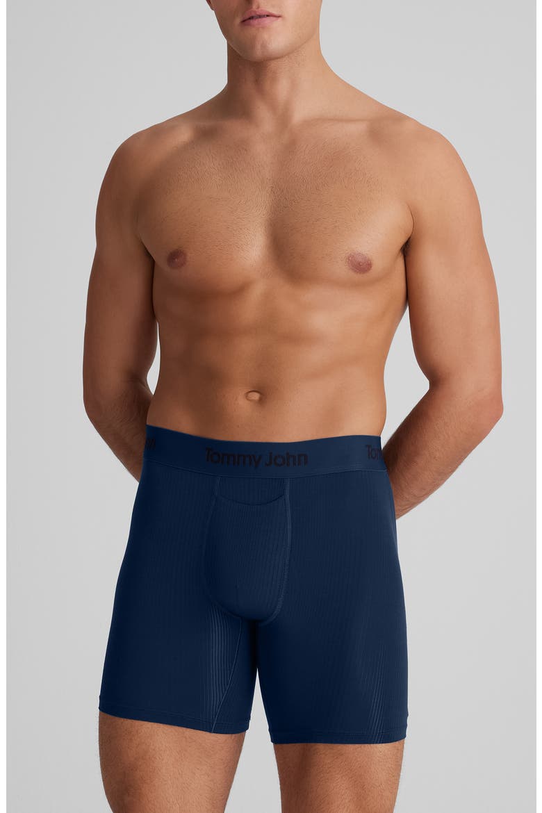 Second Skin Luxe Rib 6-Inch Boxer Briefs, Main, color, DRESS BLUES