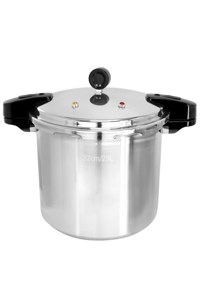 Megachef 24 Quart Large Capacity Aluminum Stovetop Pressure Cooker for Induction and Gas Stove-Tops, Alternate, color, Silver