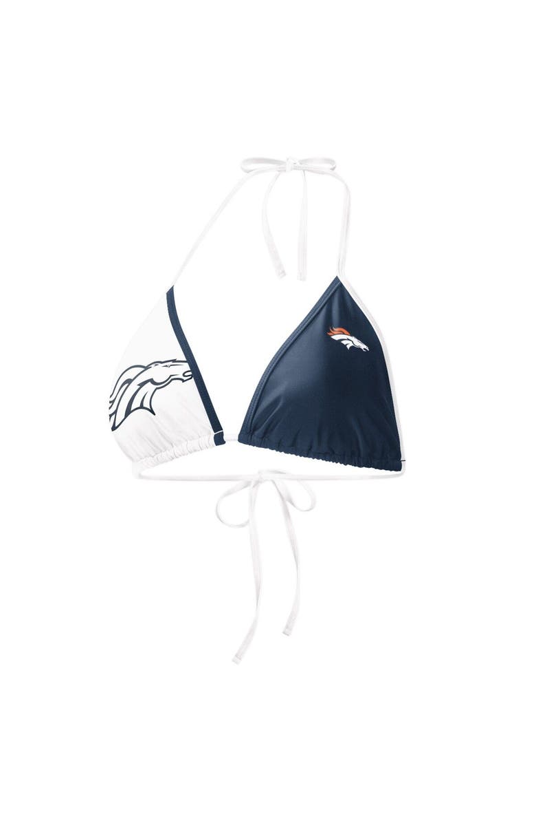 G-III 4HER BY CARL BANKS Women's G-III 4Her by Carl Banks Navy/White Denver Broncos Play Action Bikini Top, Main, color, 