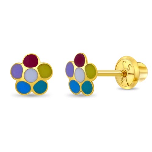 In Season Jewelry 14k Petite Multicolored Petals Girl Earrings in Multi-Color at Nordstrom