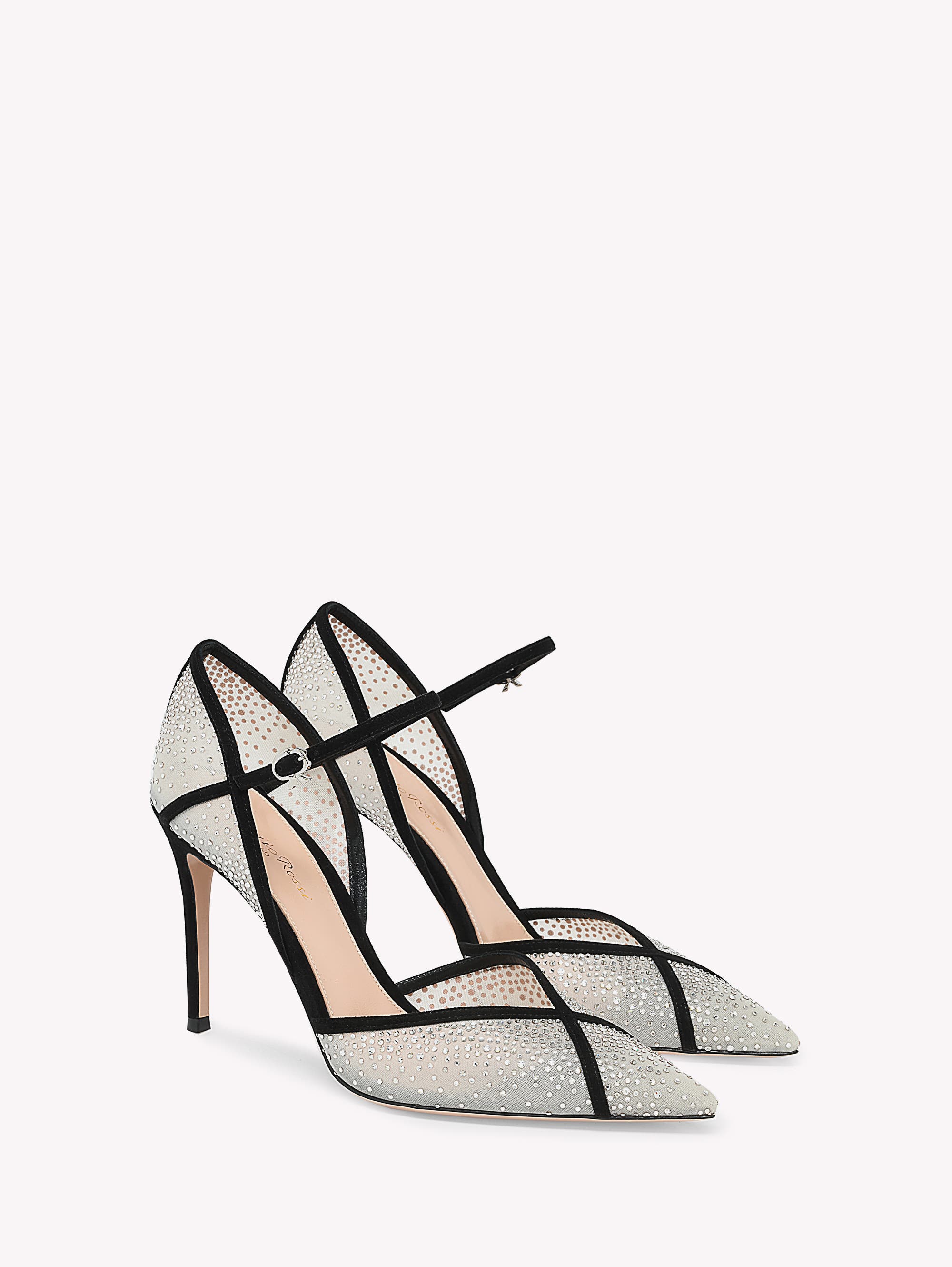 Gianvito Rossi Confetti D'Orsay Pump, Alternate, color, Black Suede And Fabric