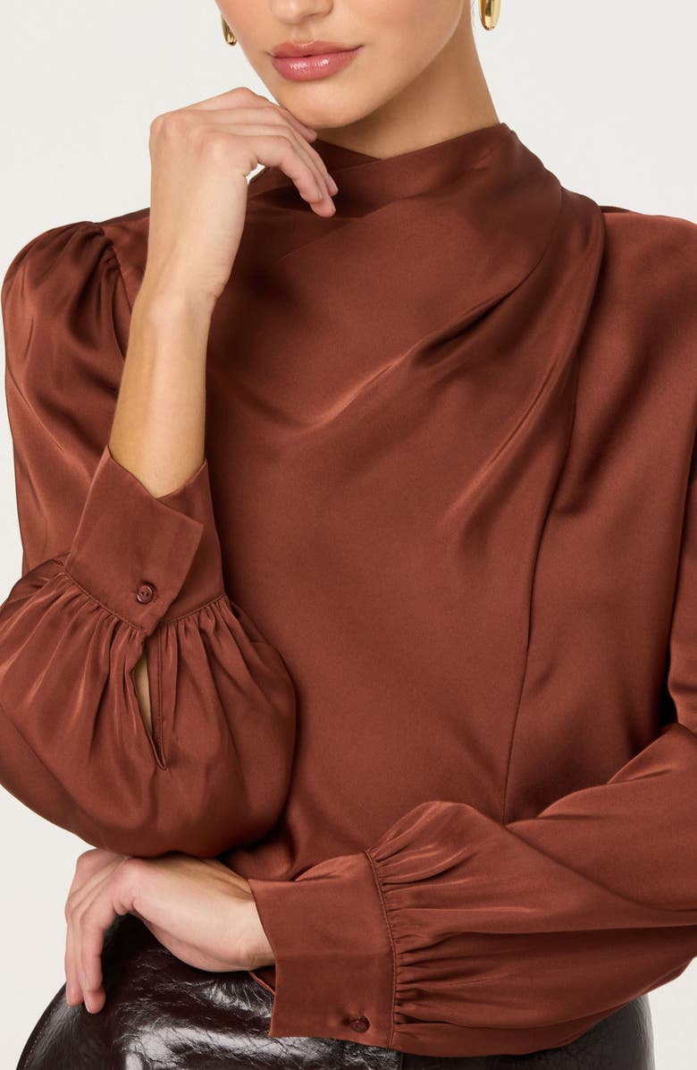 ASTR the Label Ivonne Satin Top, Alternate, color, Rust