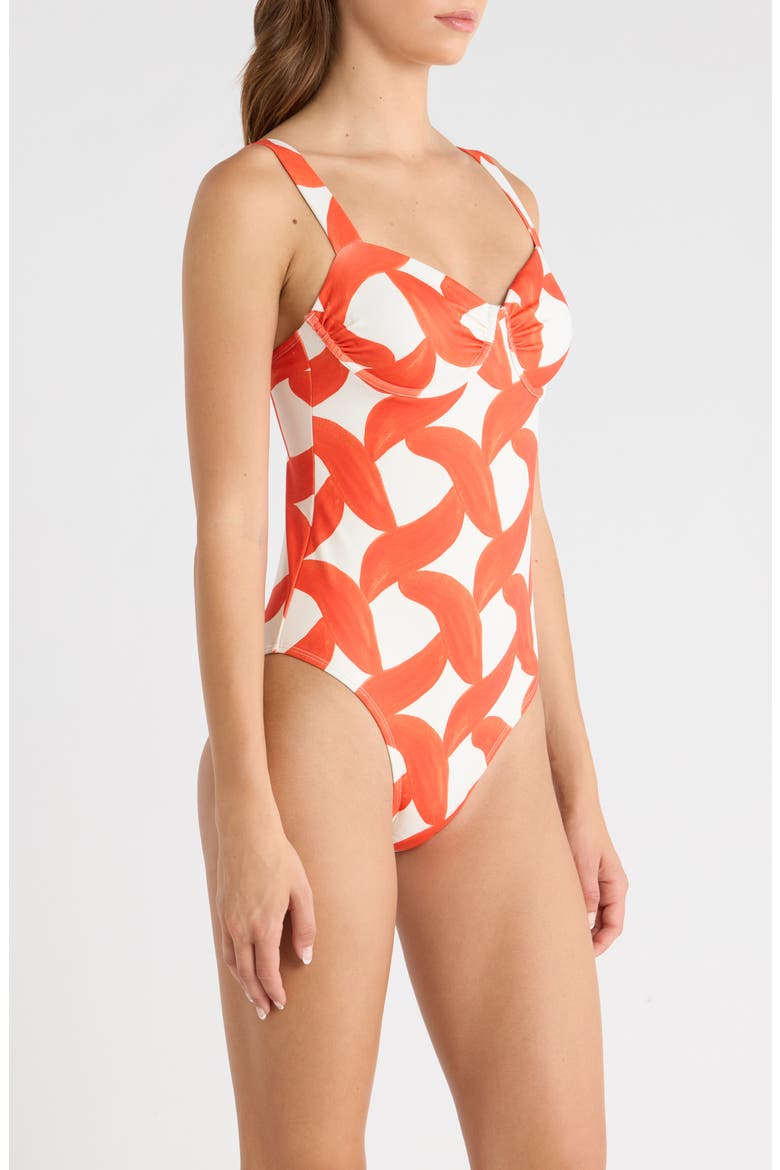 Barrett Underwire One-Piece Swimsuit, Alternate, color, IVORY/ CORAL
