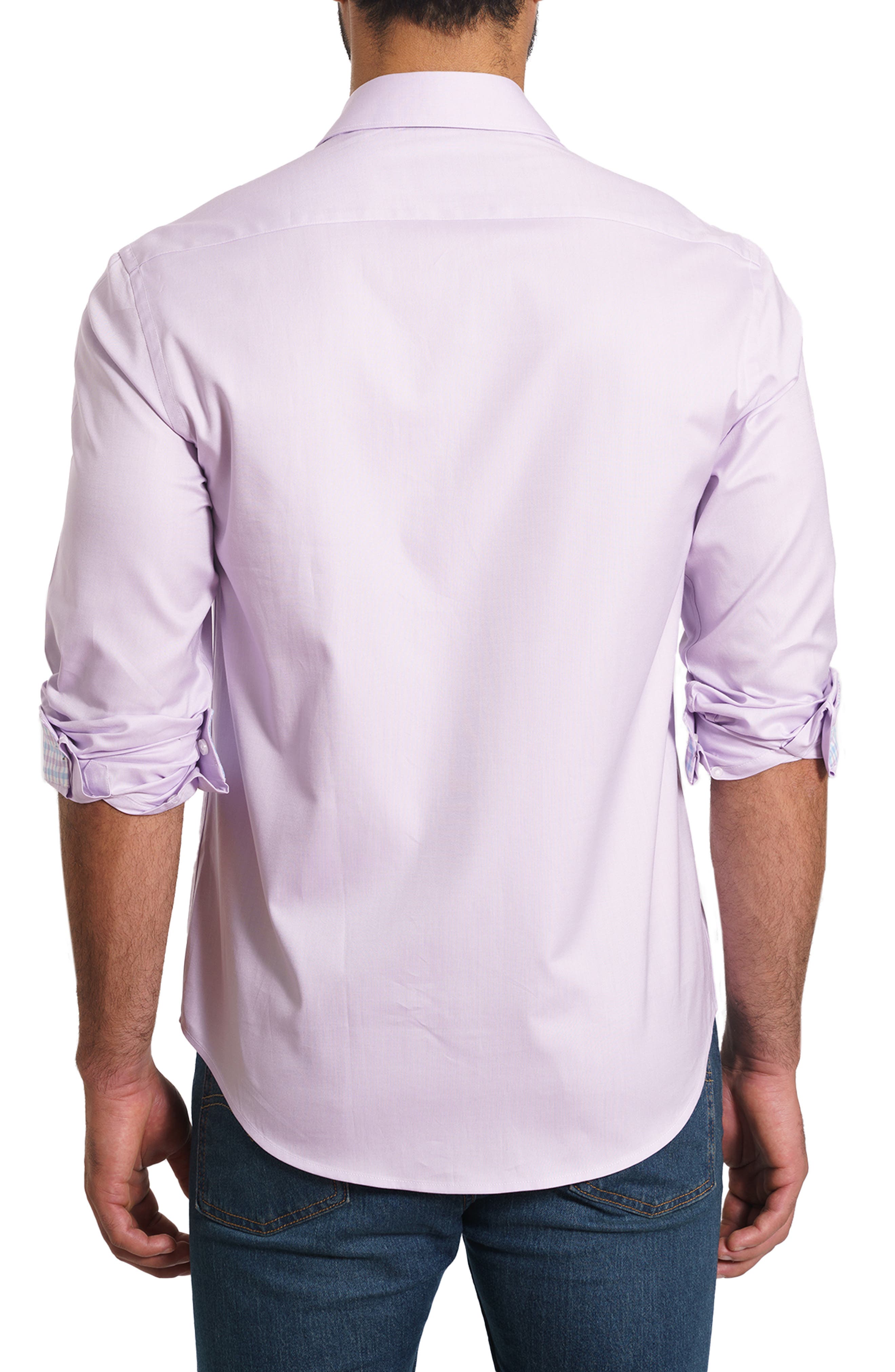 Trim Fit Solid Cotton Button-Up Shirt - image 2