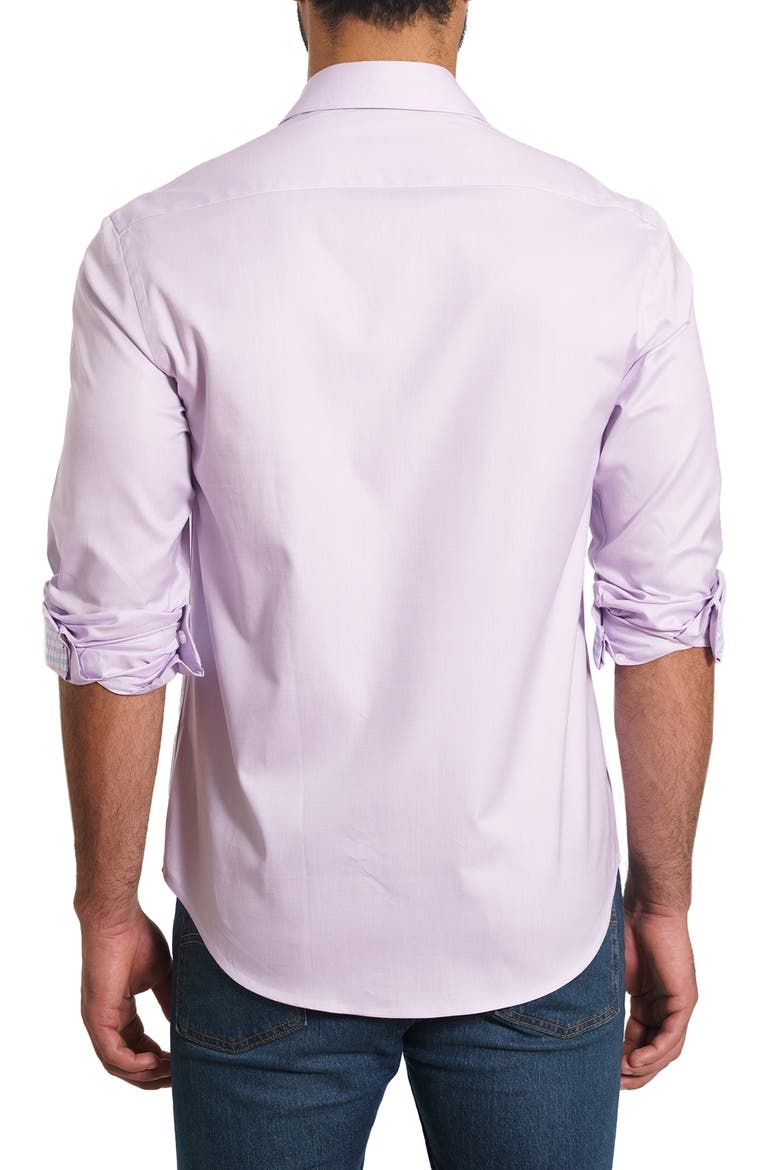Trim Fit Solid Cotton Button-Up Shirt, Alternate, color, LILAC