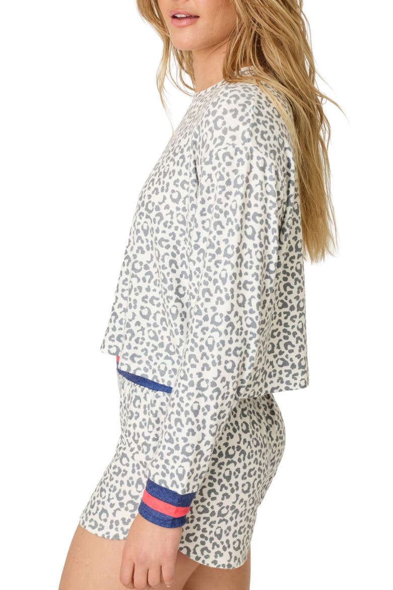 Cats Meow Long Sleeve Pajama Top, Alternate, color, GREY MULTI