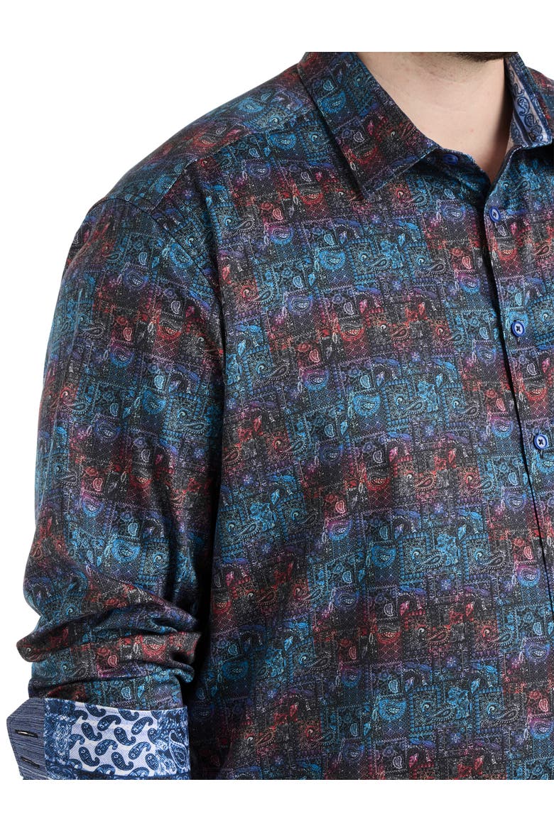 Big & Tall Bandana Sport Shirt, Alternate, color, MULTI