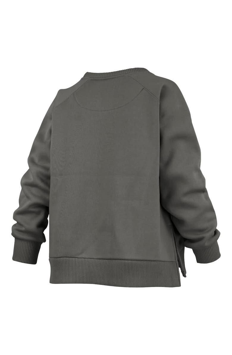 PRESSBOX Women's Pressbox Charcoal Miami Hurricanes Pocketed Raglan Pullover Sweatshirt, Alternate, color, Charcoal