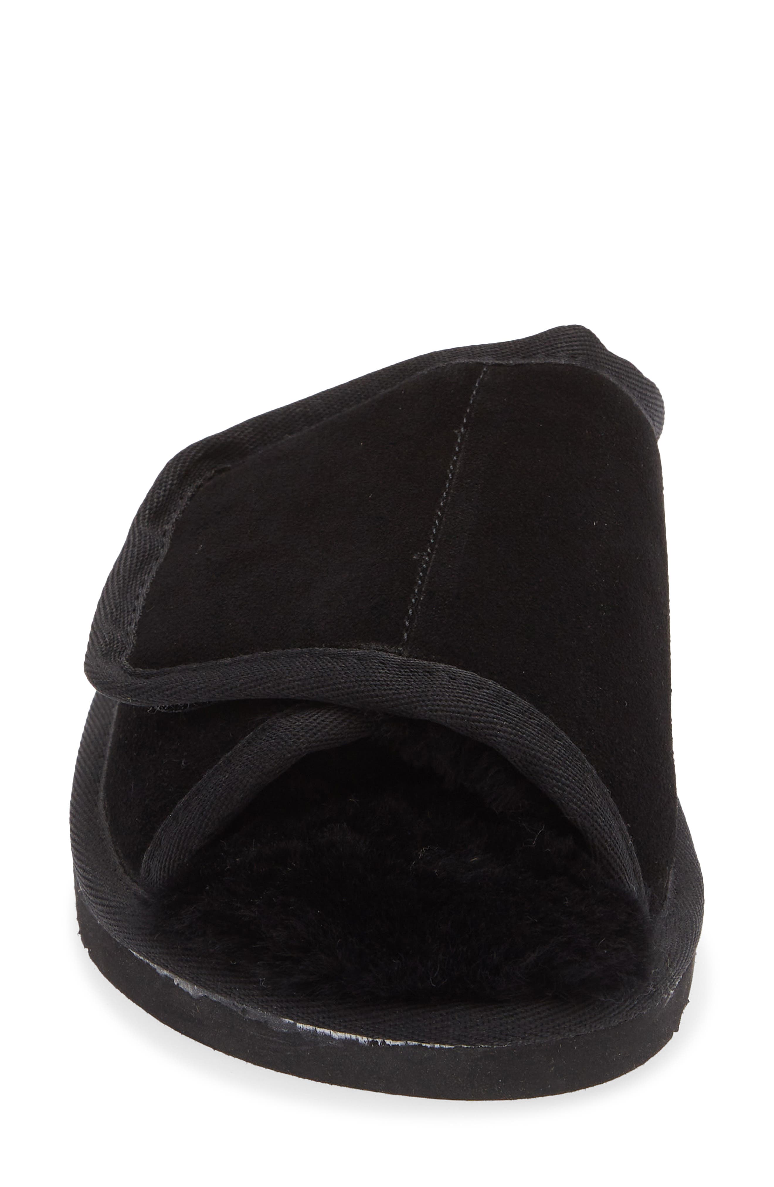 Ladies Wrap Slipper, Alternate, color, BLACK