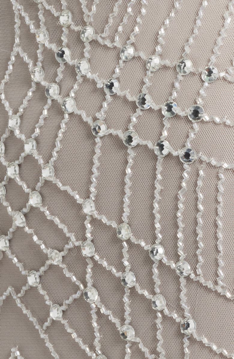 Pisarro Nights Beaded Gown with Long Sleeve Jacket, Alternate, color, Silver