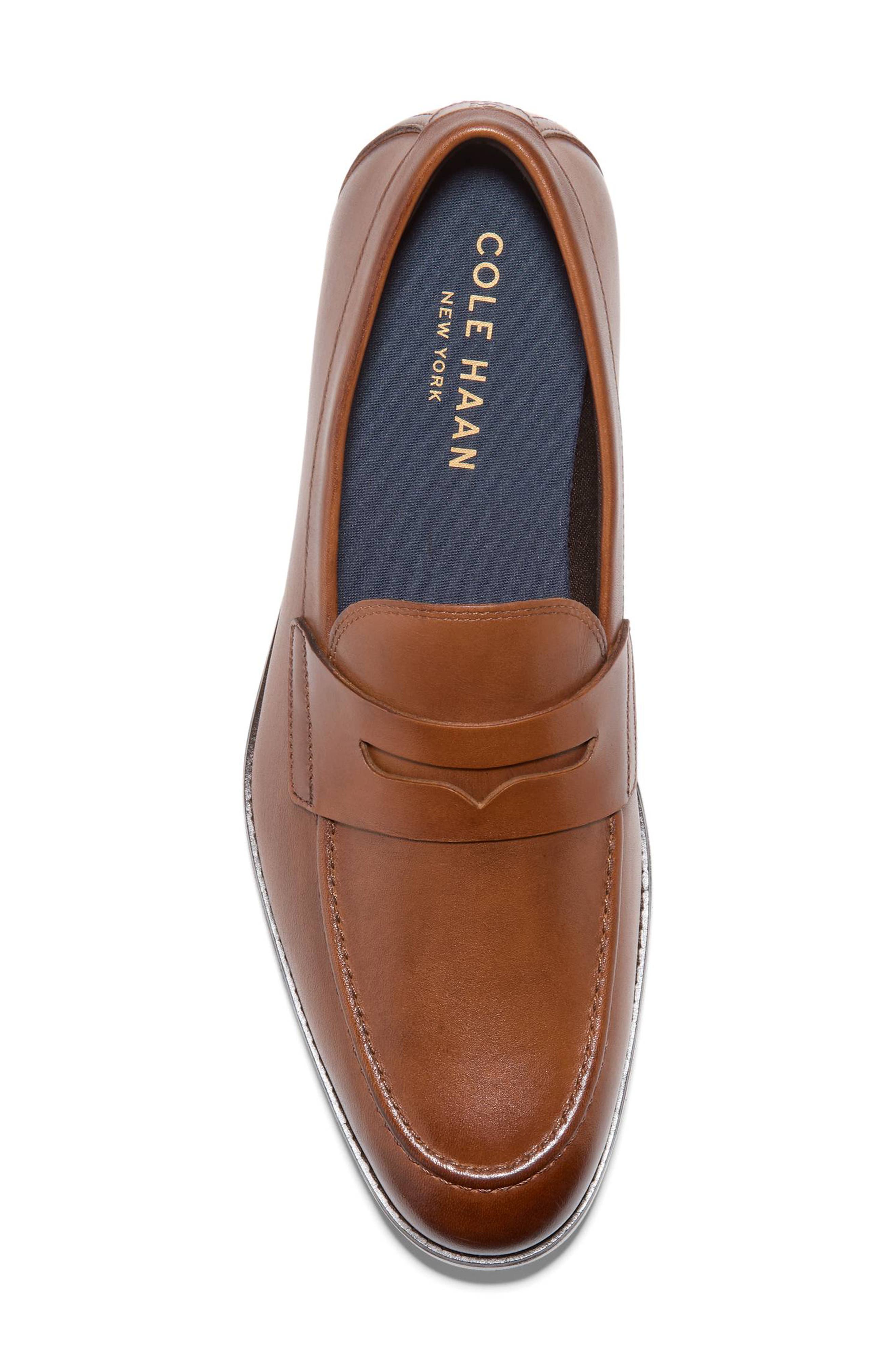 Harmon Grand Penny Loafer, Alternate, color, BRITISH TAN / DARK BROWN