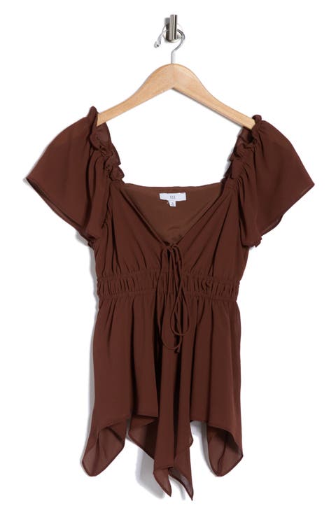 Flutter Sleeve Chiffon Top