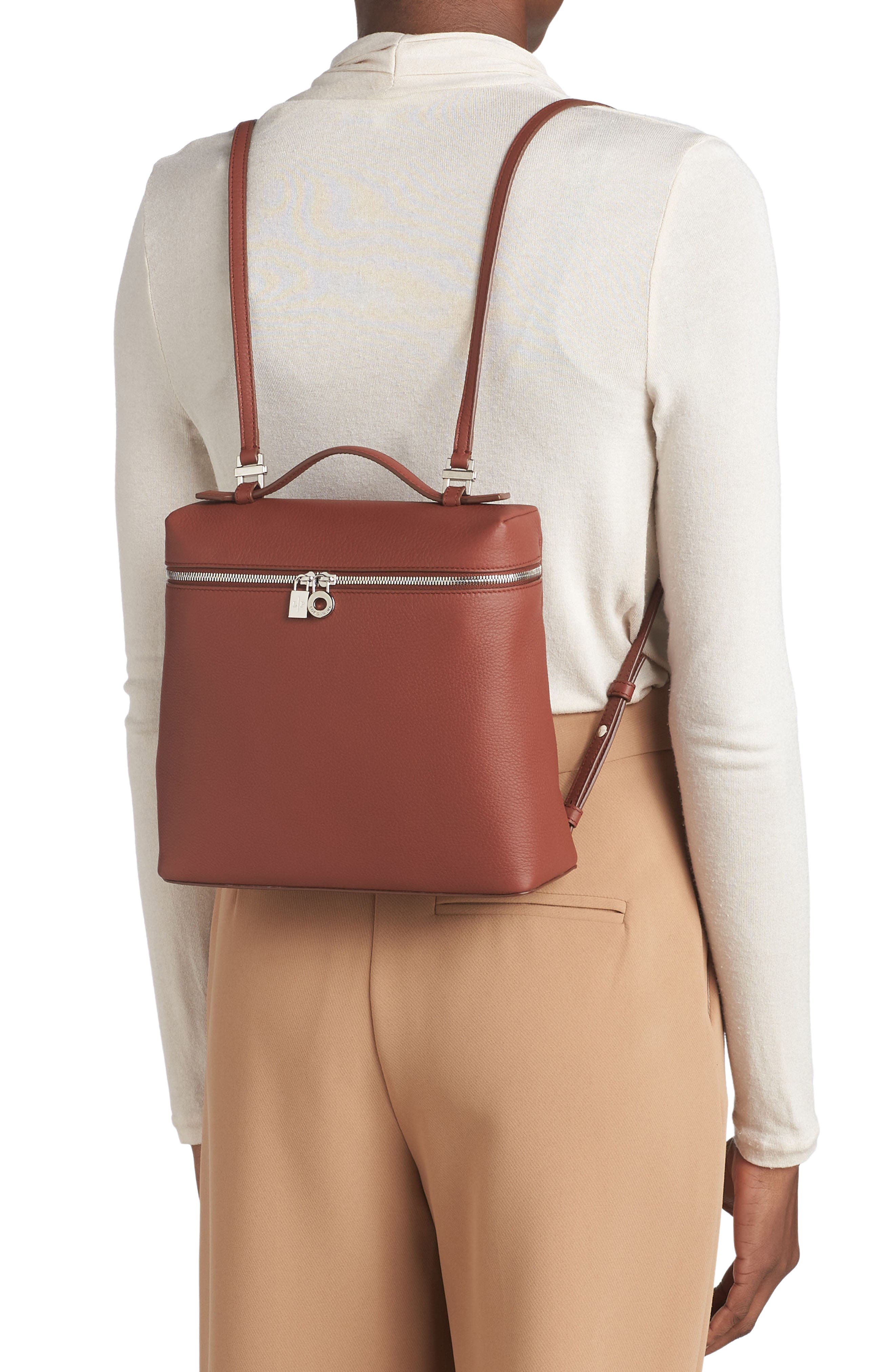 Loro Piana Calfskin Leather Backpack, Alternate, color, 