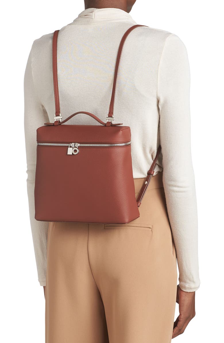 Loro Piana Calfskin Leather Backpack, Alternate, color,