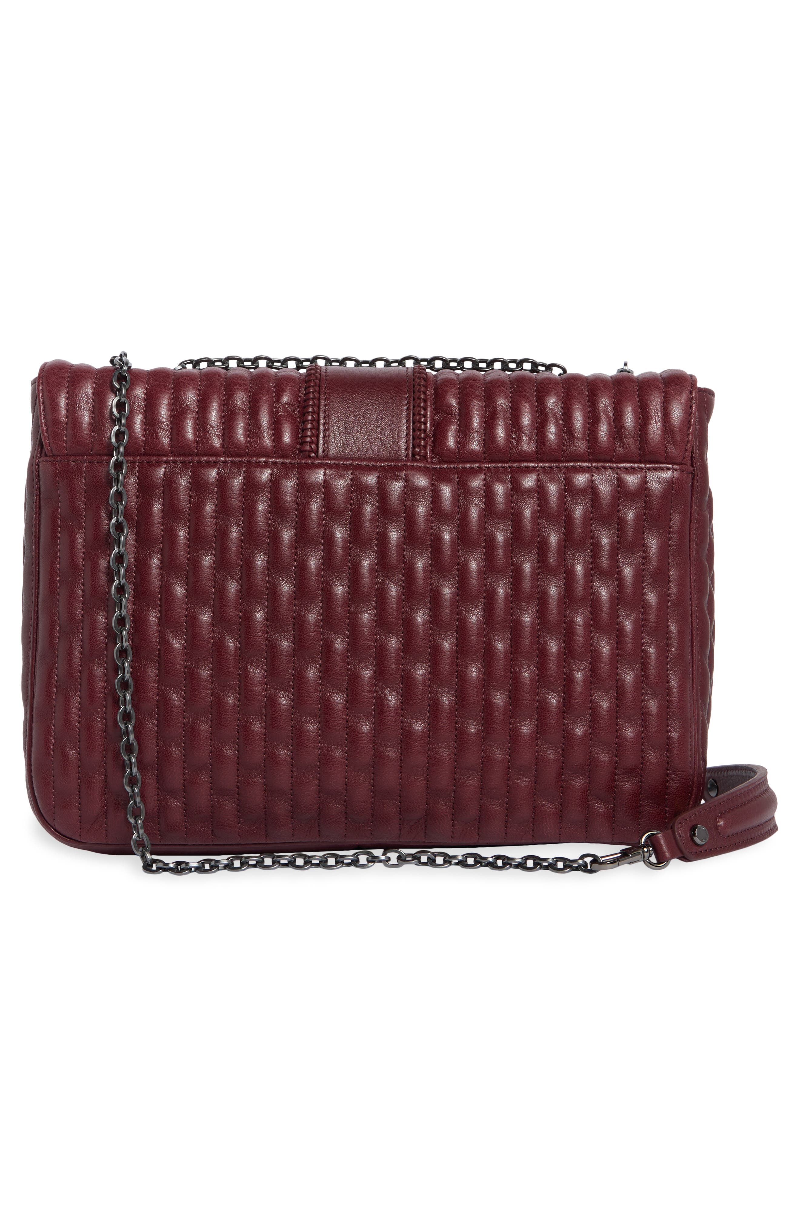 Longchamp Large Amazone Leather Quilted Convertible Crossbody Bag, Alternate, color, Brandy