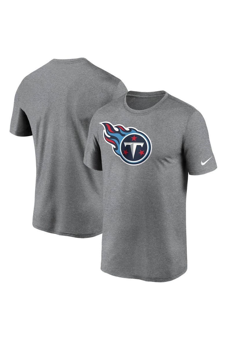 Men's Nike Heathered Charcoal Tennessee Titans Logo Essential Legend Performance T-Shirt, Main, color, Heather Charcoal