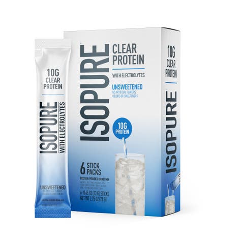 Clear Protein with Electrolytes, Unsweetened Stick Pack, 6 Count
