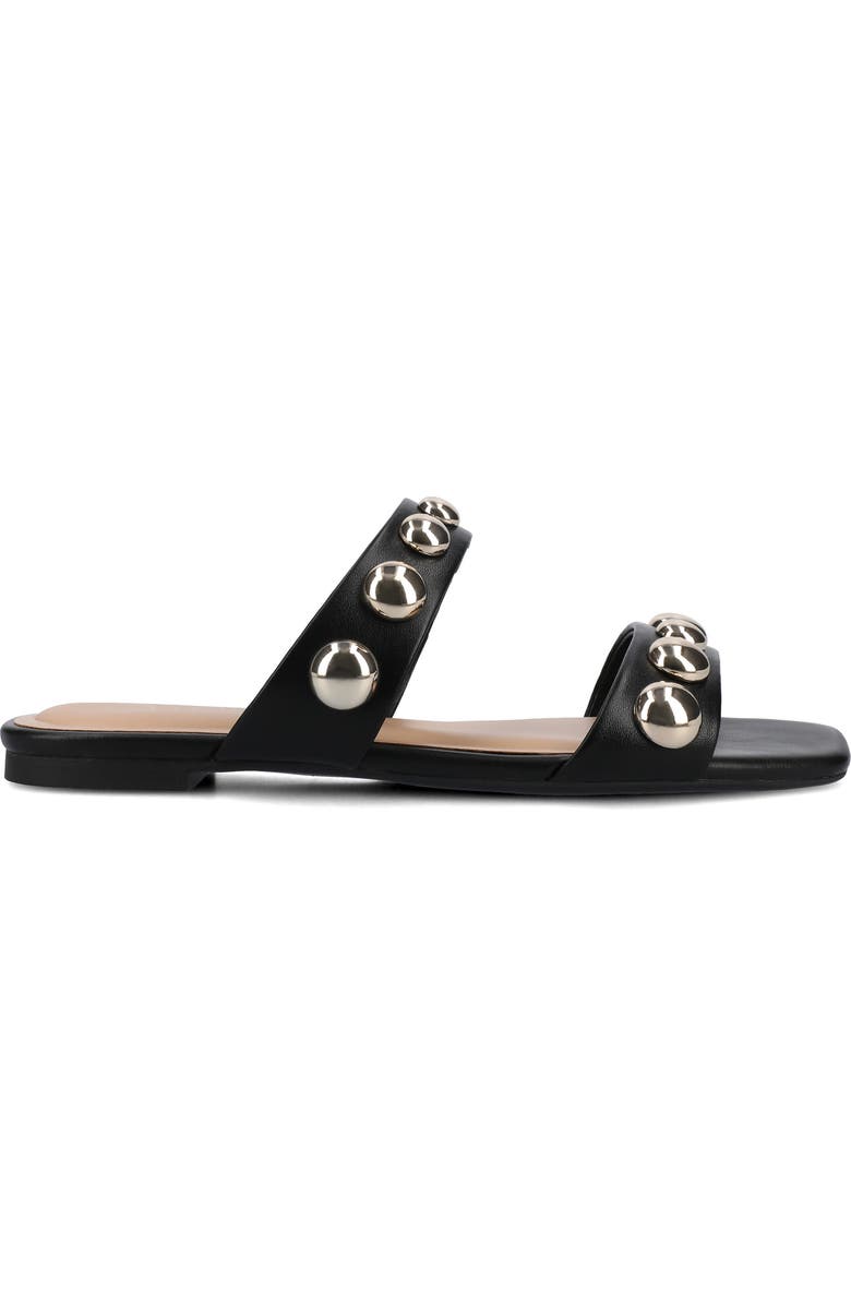 Journee Collection Frida Studded Slide Sandal, Alternate, color, Black/ Gold