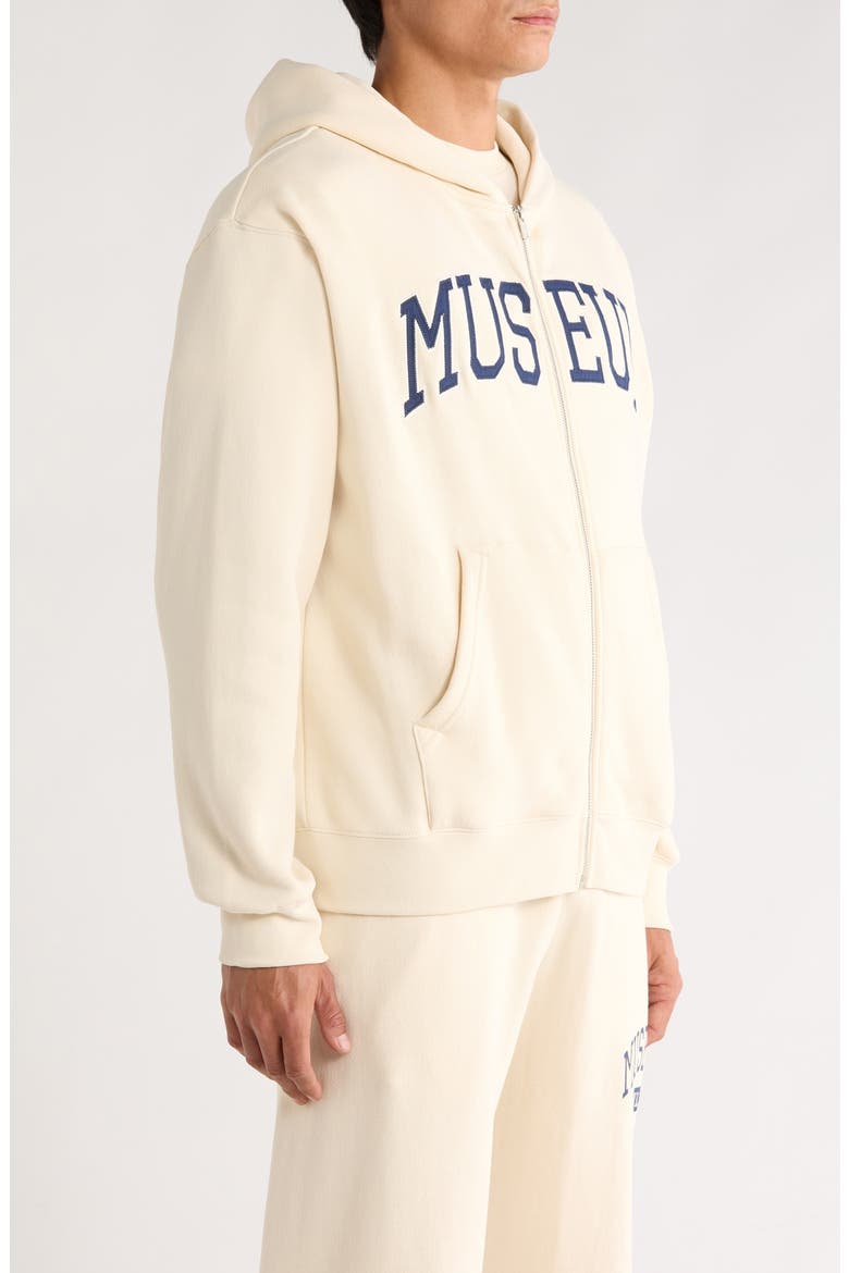 XXL Logo Appliqué Zip Hoodie, Alternate, color, BONE