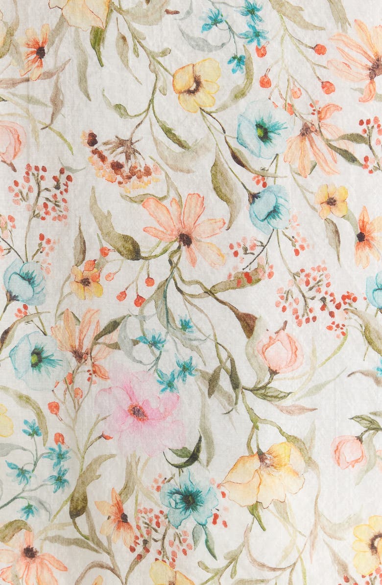 Vince Camuto Print Tulip Sleeve Top, Alternate, color, Antique White