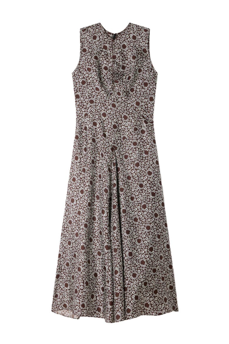 Daisy print maxi dress, Alternate, color, Brown
