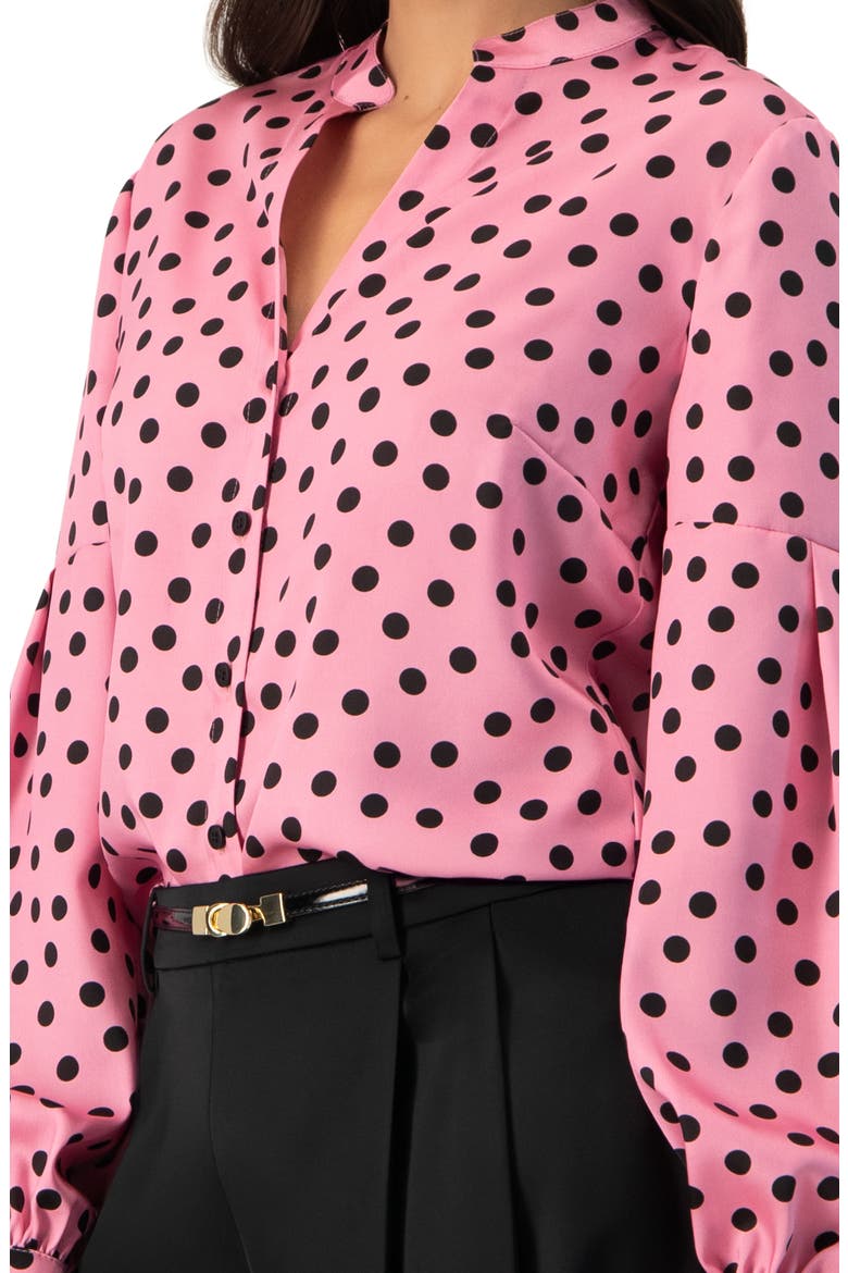 Long Sleeve Polka Dot Blouse, Alternate, color, Pink