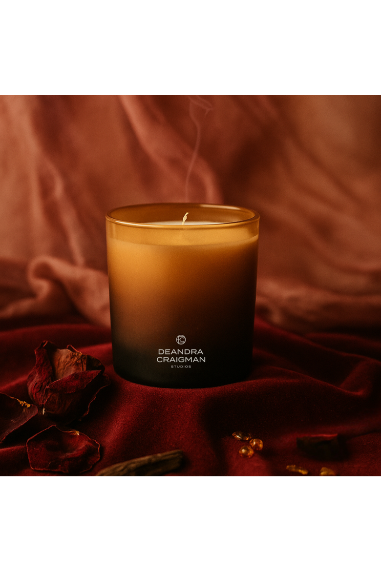 Dark Rose Patchouli Candle & Playlist, Alternate, color, Brown
