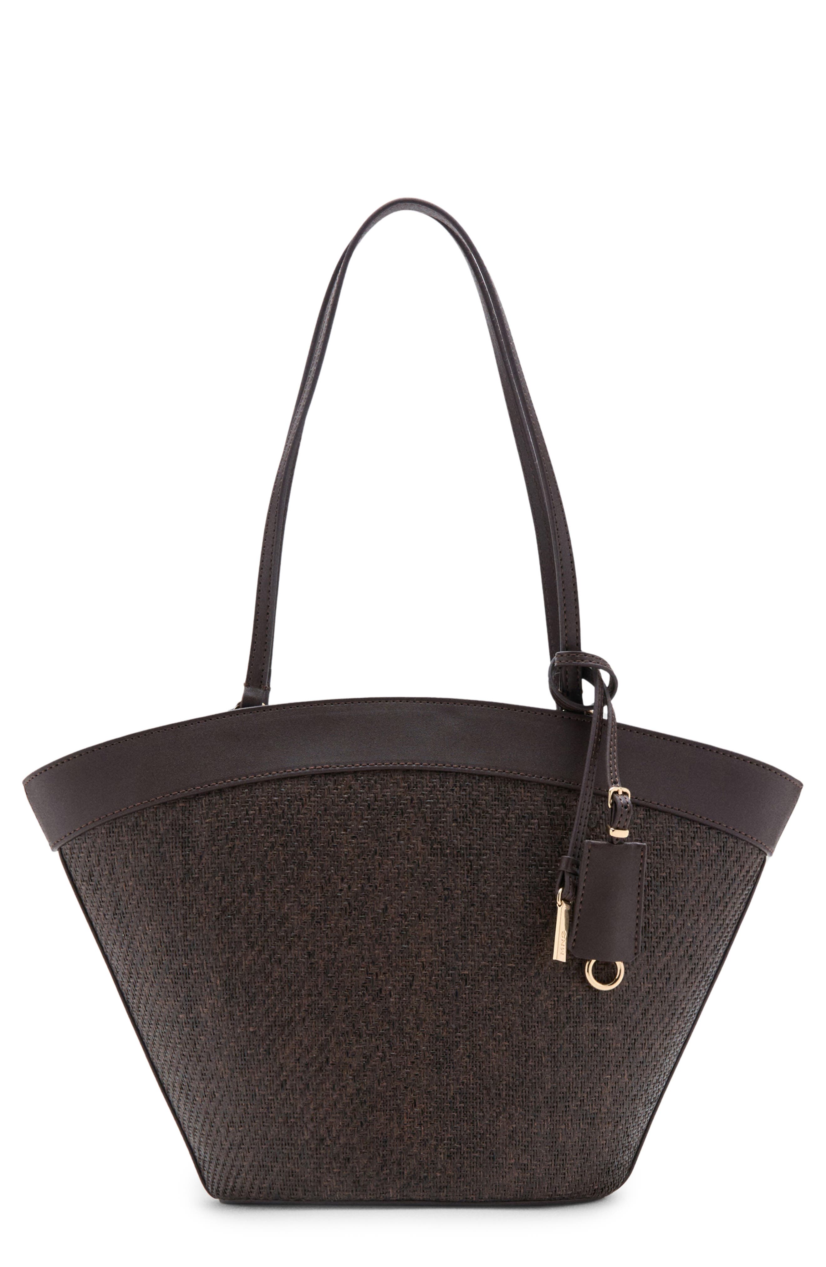 MANGO Natural Fiber Bag, Main, color, Chocolate