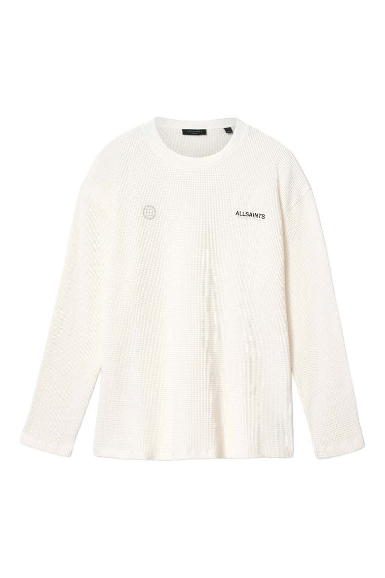 Emblem Logo Waffle Stitch Graphic Sweatshirt, Alternate, color, COTTAGE WHITE