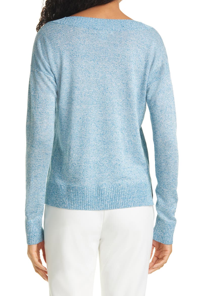 Linen Blend Boat Neck Sweater, Alternate, color, MARITIME BLUE