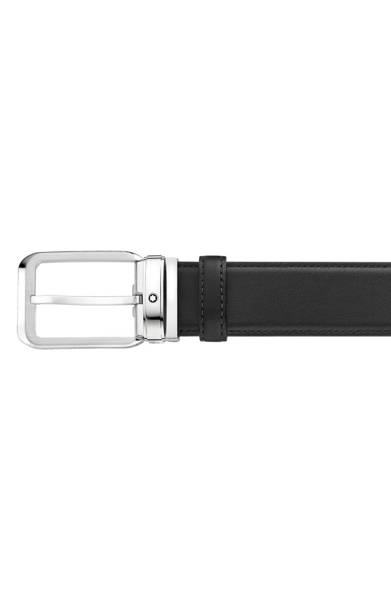 Montblanc Calfskin Leather Belt, Alternate, color, Black