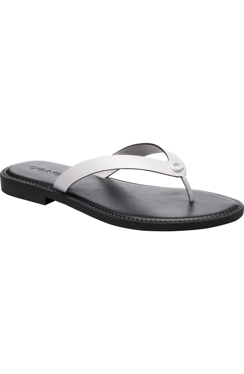 COACH Brianna Flip Flop, Main, color, Optic White