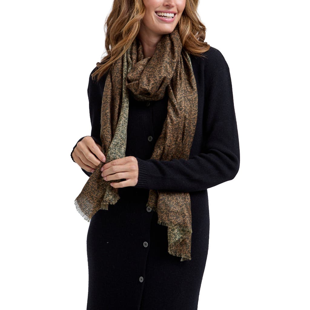 Lily And Lionel London Sasha Floral Printed Scarf In Brown